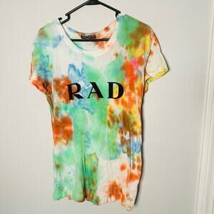 Brandy Melville Green Orange Tye Melville Crewneck Short Sleeve T-Shirt size M